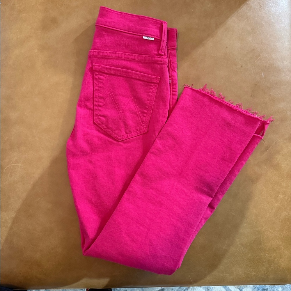 Mother brand neon pink jeans